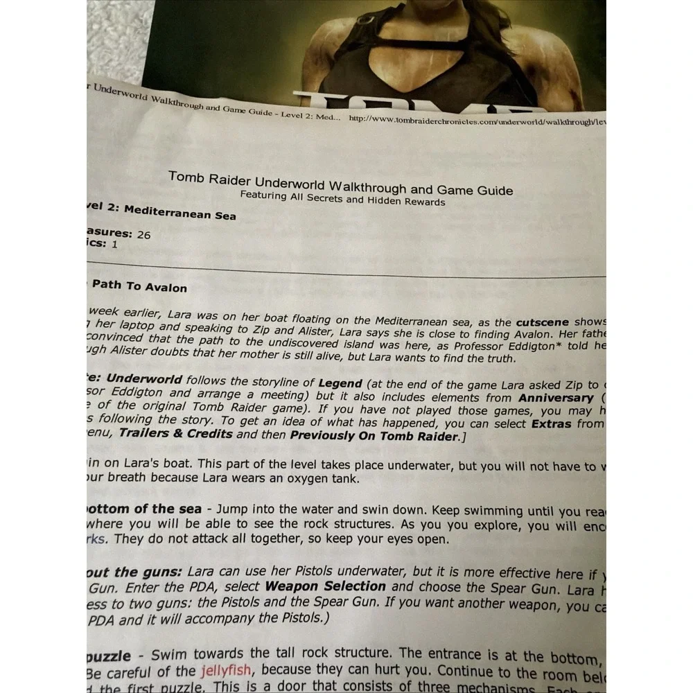 Tomb Raider Underworld The Official Guide Piggyback Interactive Ltd Staff Game